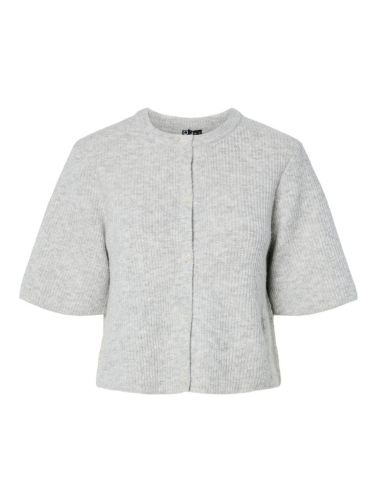 PCSILLY SS O-NECK KNIT CARDIGA 179273 Light Gr
