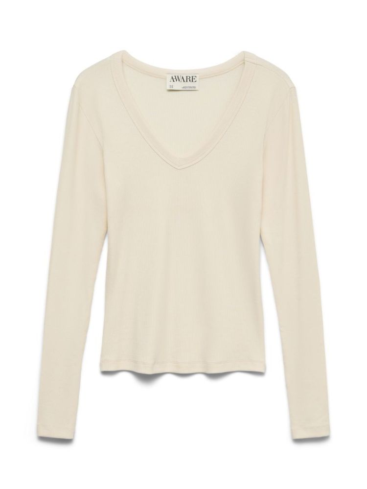 AWDREAM LS V-NECK TOP 178376 Whitecap