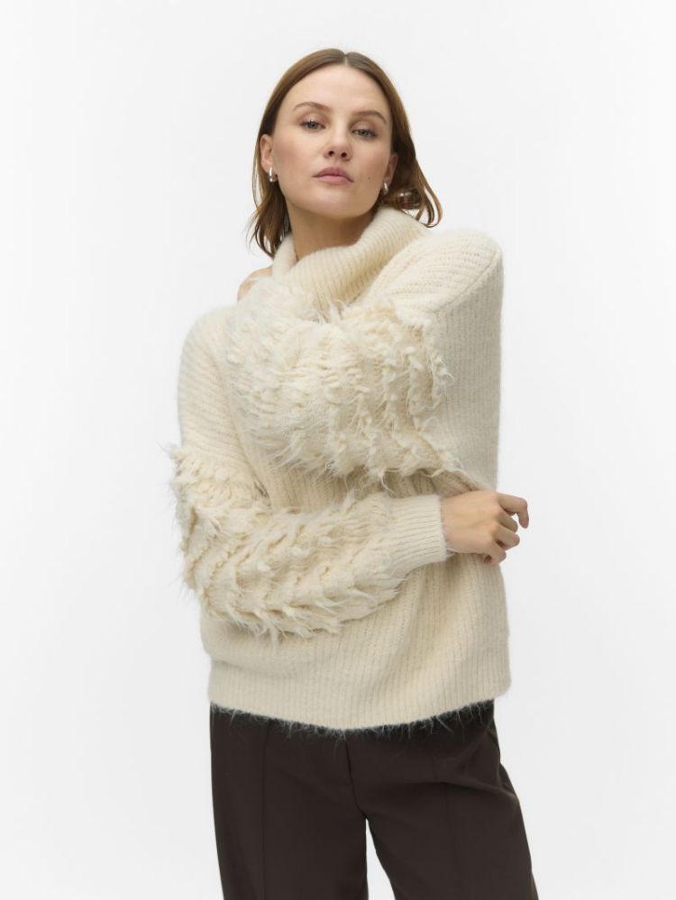 AWDIMA LS HIGH NECK KNIT JUMPE 178376 Whitecap