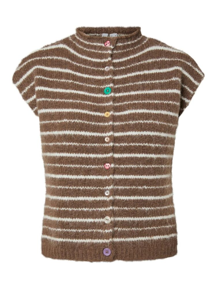 PCASIRA SL BUTTON KNIT VEST BC 305045002 Coffe