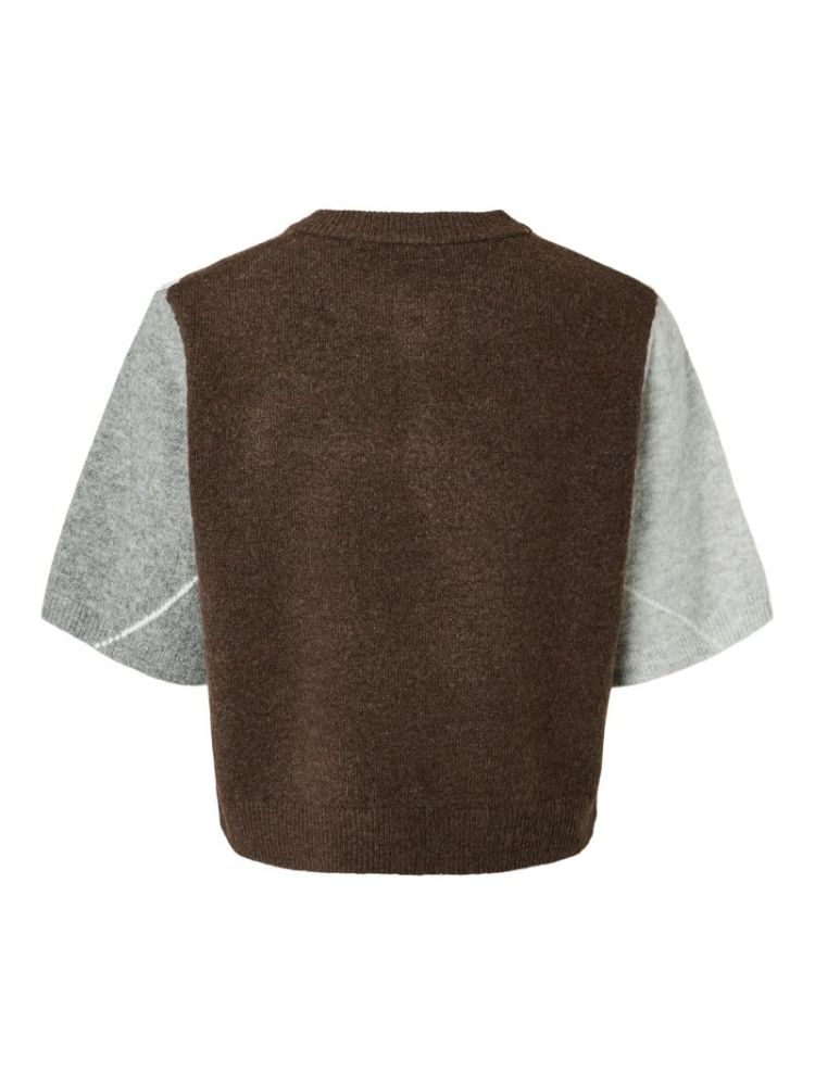 PCSALLY SS KNIT CHECK CARDIGAN 302664002 Hot F