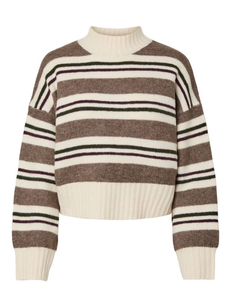 PCAICO LS SHORT HIGH NECK KNIT 188926002 White