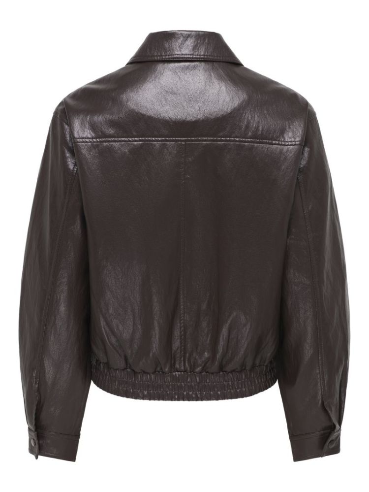 JDYABBY FAUX LEATHER JACKET OT 244915 Chocolat