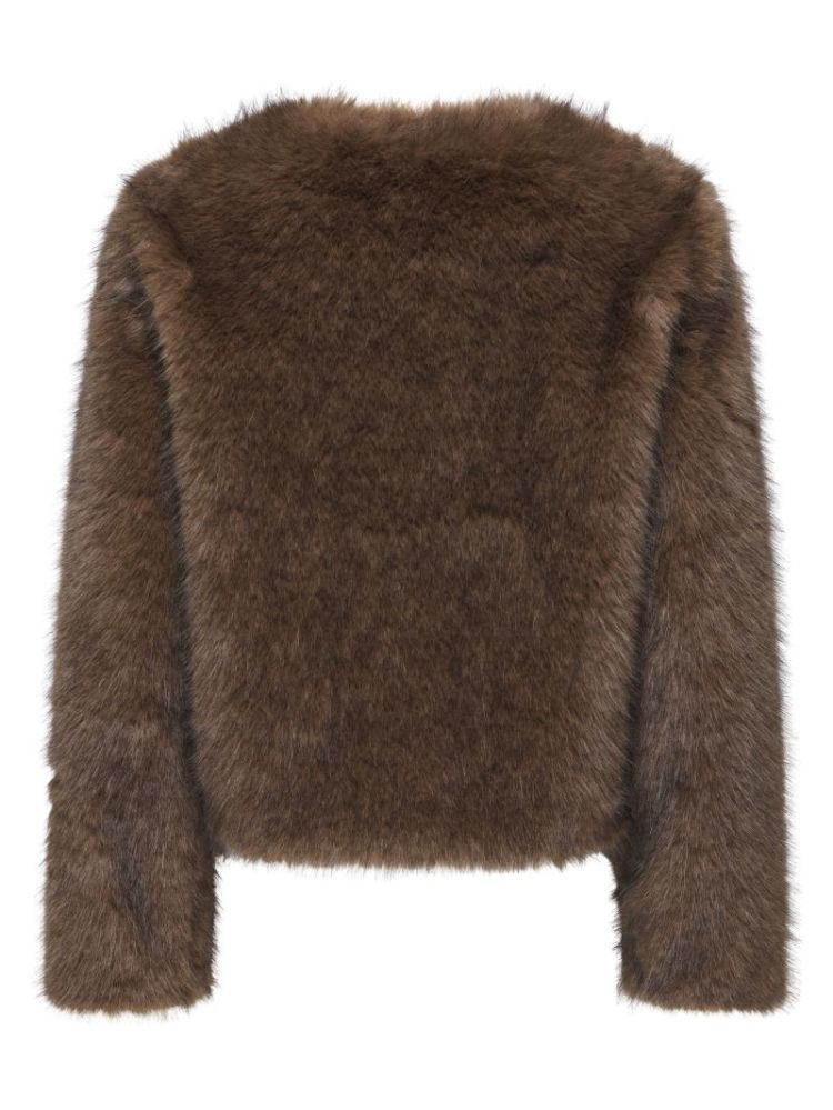JDYAMY FAUX FUR SHORT JACKET O 244915001 Choco
