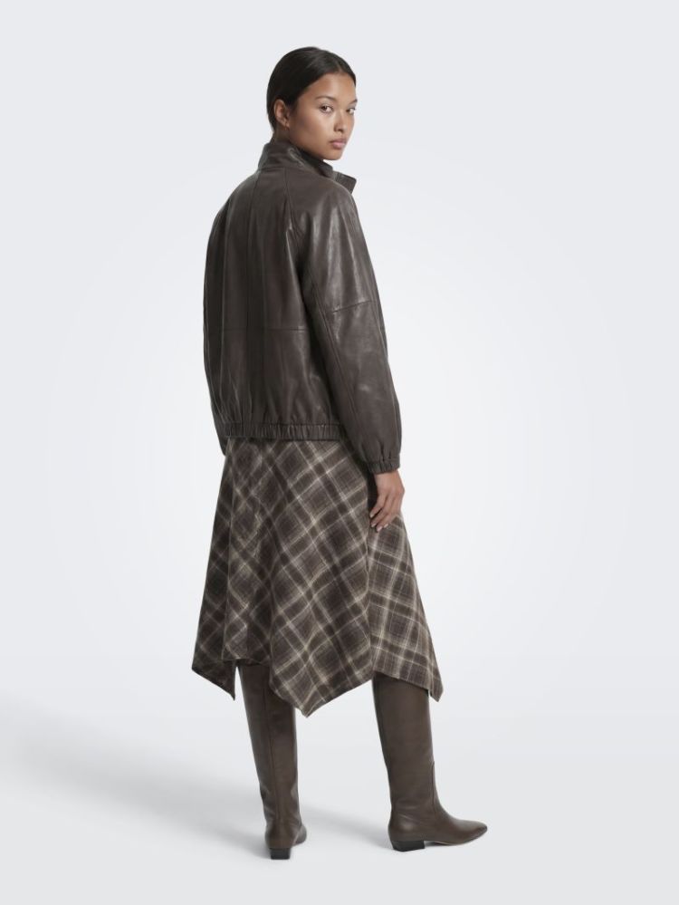 ONLGUKA LONG ASSY CHECK SKIRT  214950001 Slate