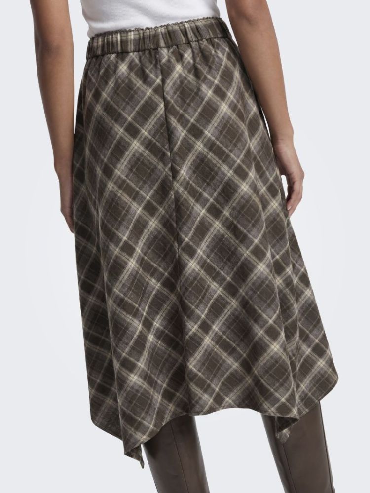 ONLGUKA LONG ASSY CHECK SKIRT  214950001 Slate