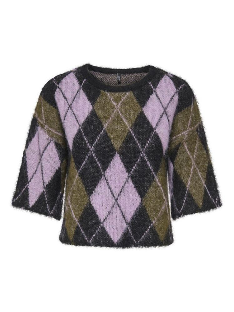 ONLNOEME SS PATTERN O-NECK KNT 177911005 Black