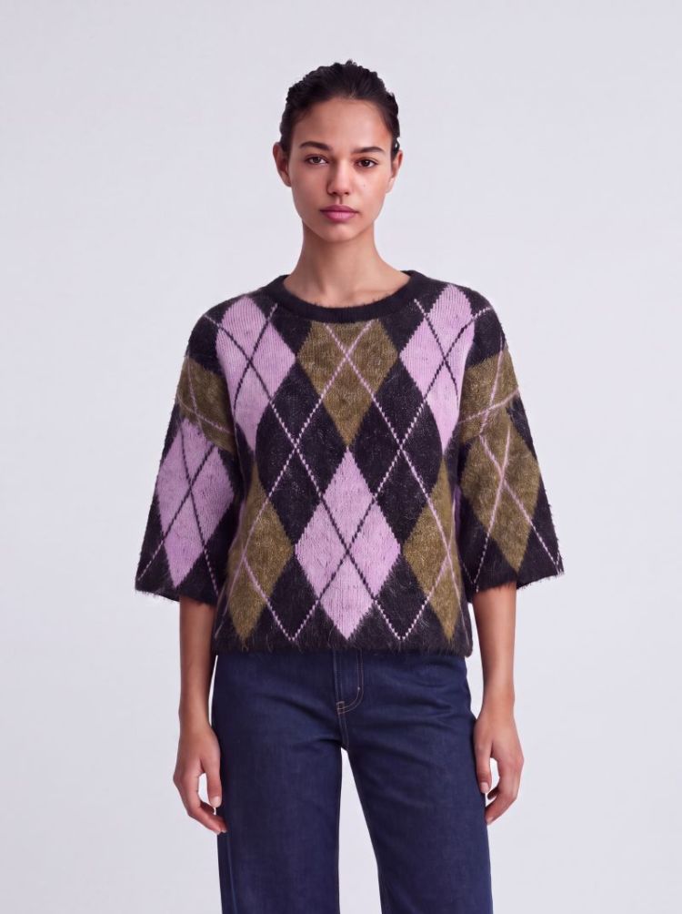 ONLNOEME SS PATTERN O-NECK KNT 177911005 Black