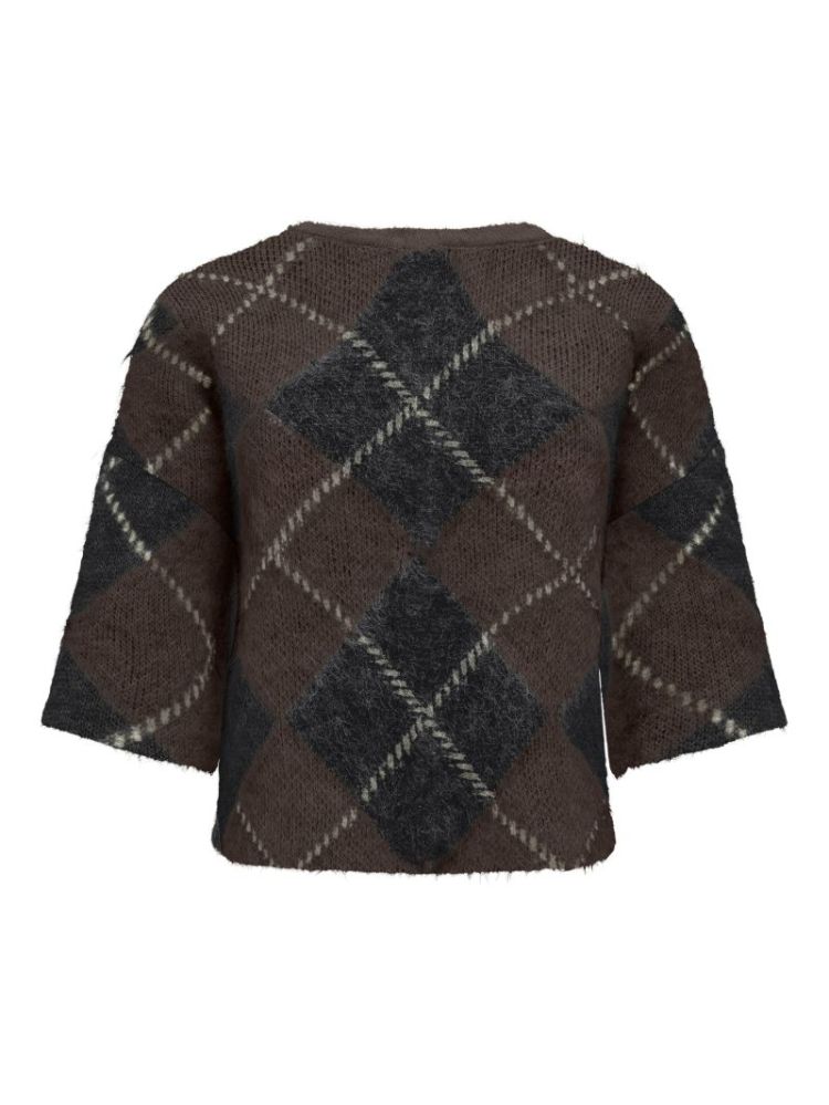 ONLNOEME SS PATTERN O-NECK KNT 237375009 Coffe