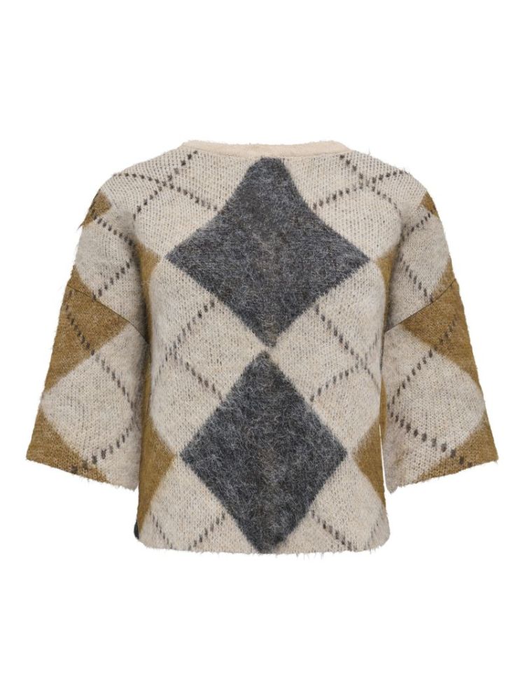 ONLNOEME SS PATTERN O-NECK KNT 177935010 Oatme