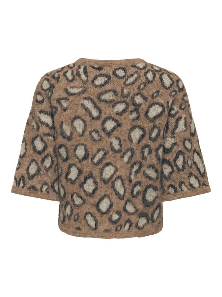ONLNOEME SS PATTERN O-NECK KNT 302321007 Cocoa