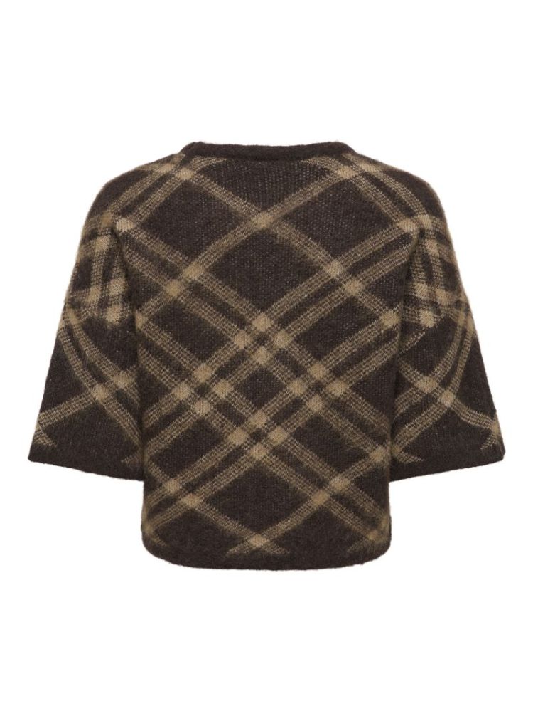 ONLNOEME SS PATTERN O-NECK KNT 286415004 Choco