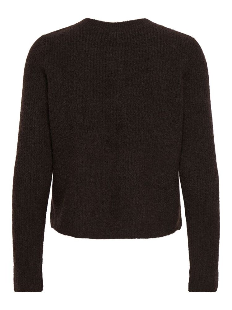 ONLVIGGA LS O-NECK BADGE CARDI 237375002 Coffe