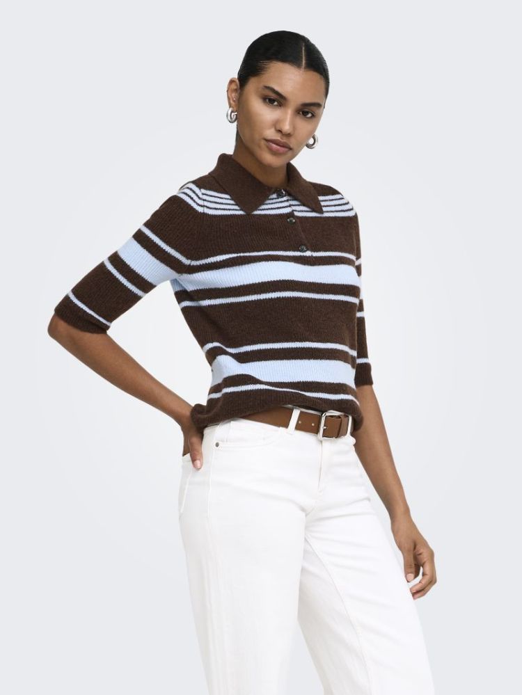 ONLLOUISIA SS COLLAR POLO KNT 237375005 Coffe