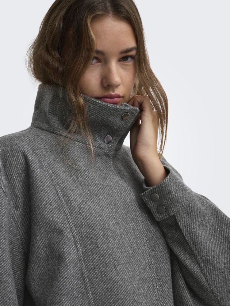 ONLASTA HIGH COLLAR BOMBER JAC 179074 Dark Gre