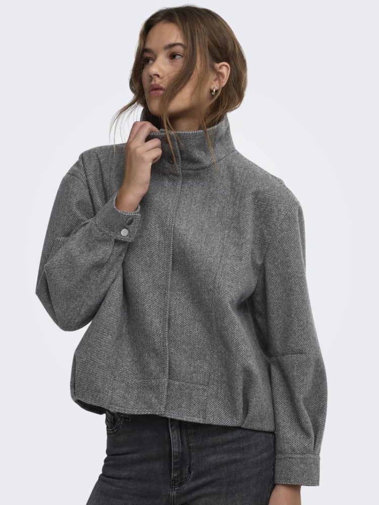 ONLASTA HIGH COLLAR BOMBER JAC 179074 Dark Gre