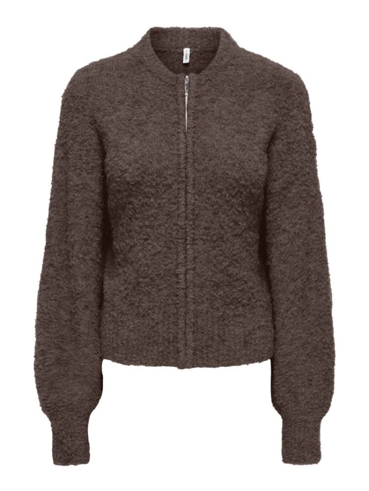 ONLBOUBLE LS O-NECK ZIP CARDIG 264056003 Brack