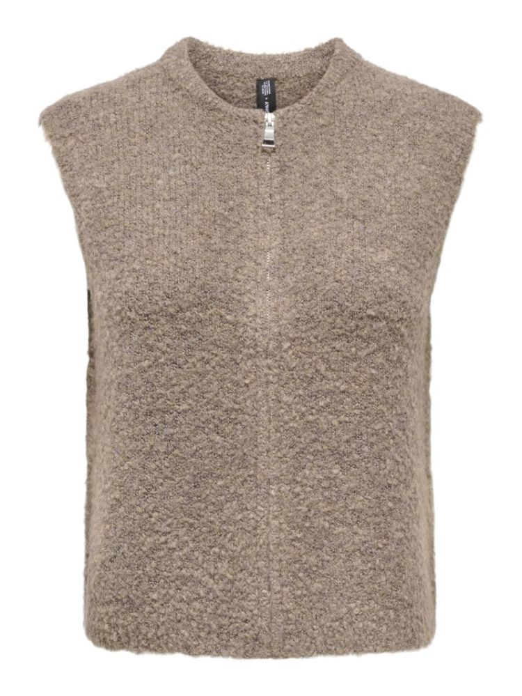 ONLBOUBLE SL O-NECK ZIP VEST K 264056004 Brack
