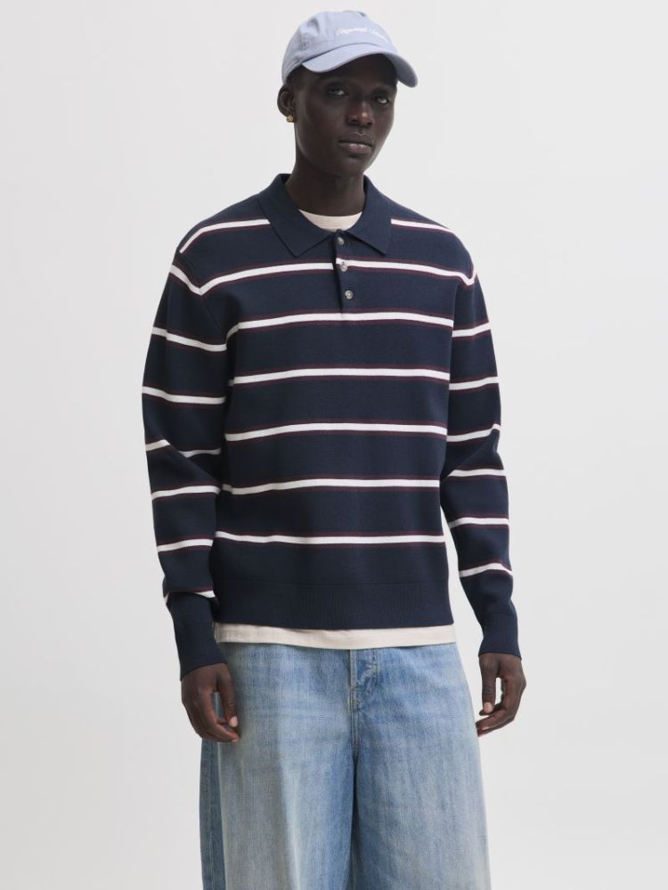 JORATOCHA KNIT STRIPE POLO 175917002 Sky C