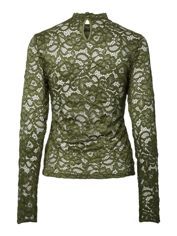 YASLACEY LS LACE TOP S. NOOS 295917 Sphagnum