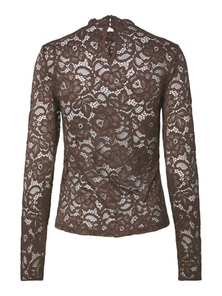 YASLACEY LS LACE TOP S. NOOS 298838 Chocolat