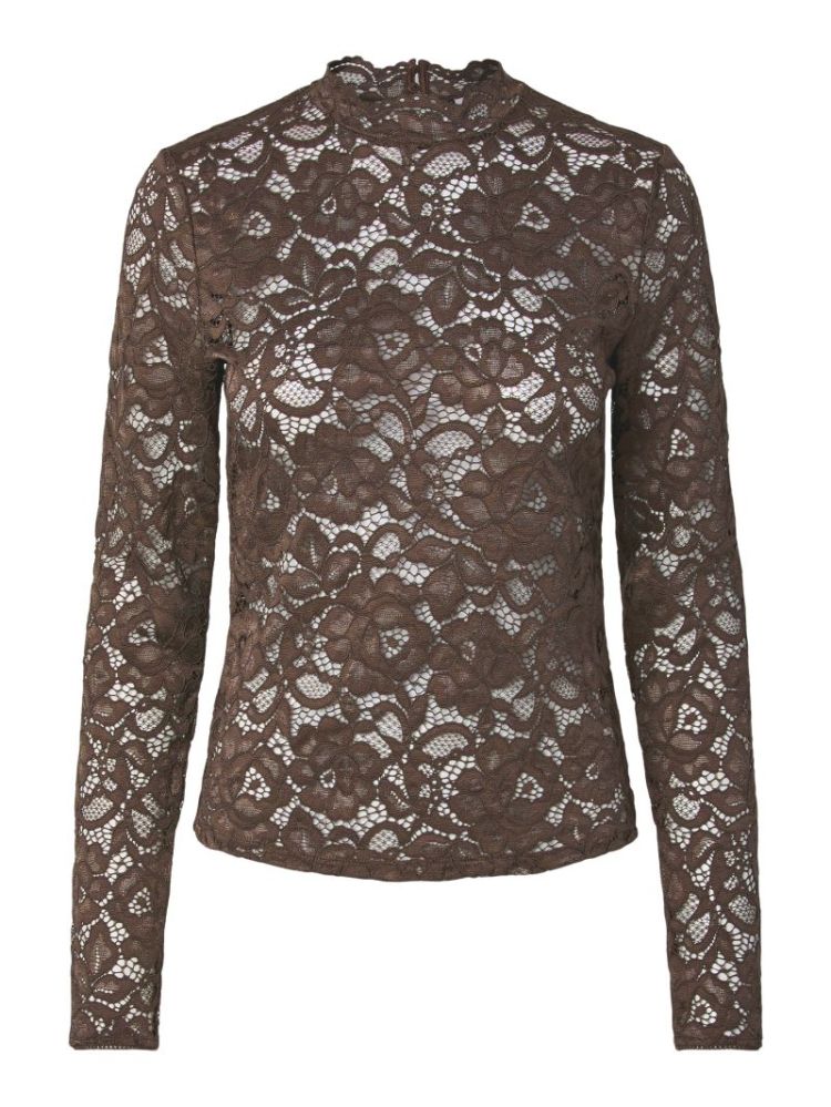 YASLACEY LS LACE TOP S. NOOS 298838 Chocolat