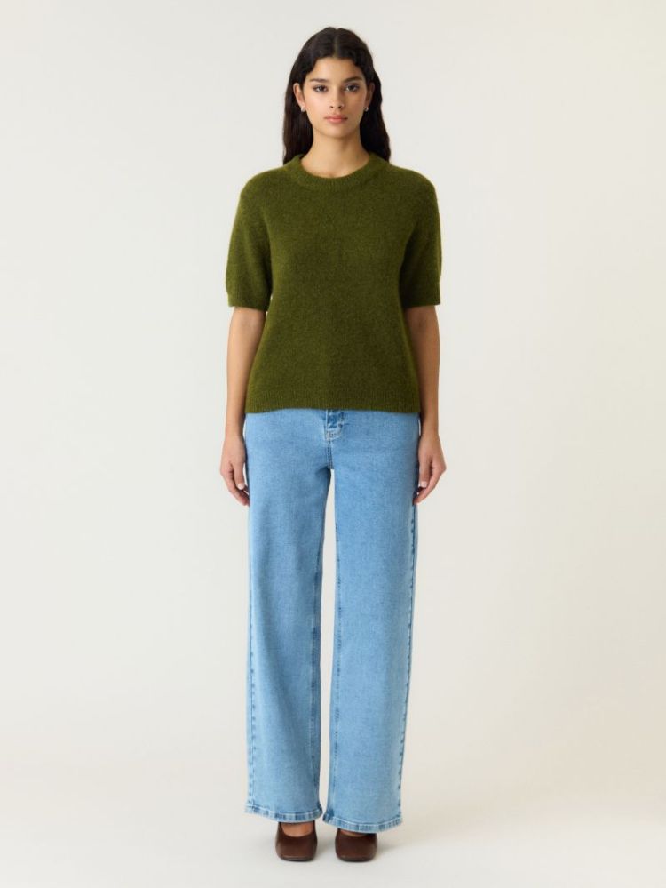 YASJOHI SS WOOL BLEND PULLOVER 224298 Fir Gree