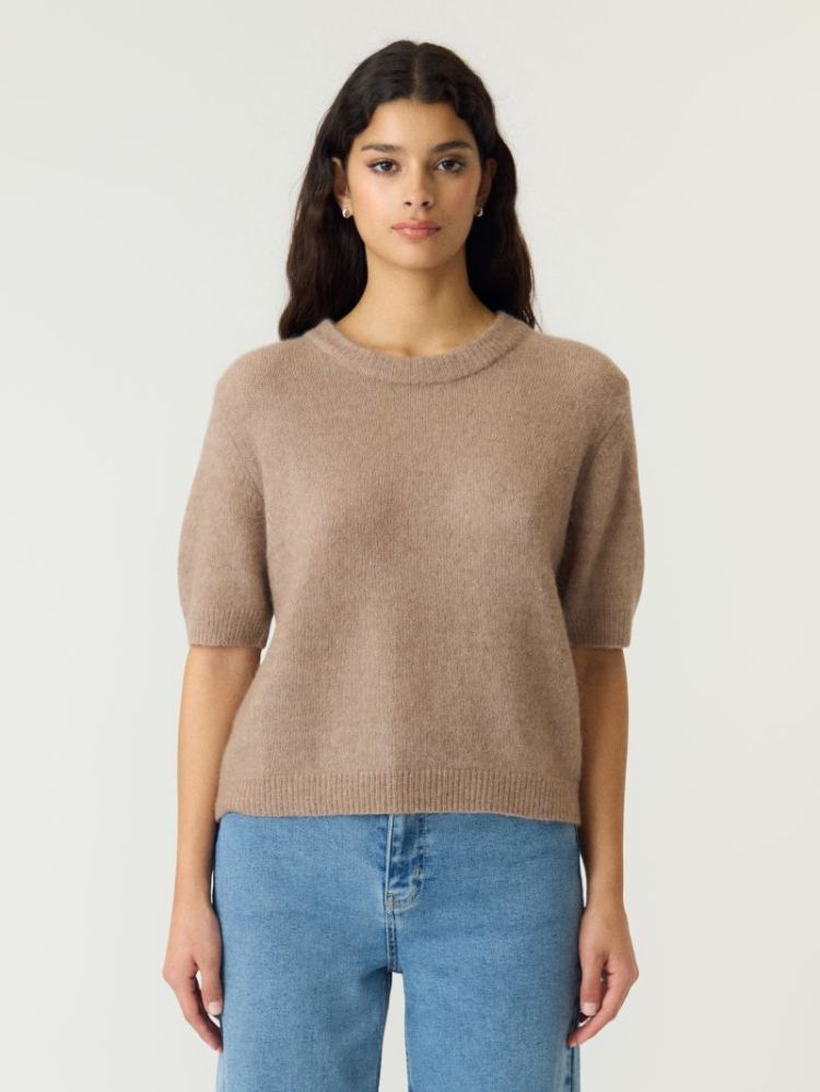 YASJOHI SS WOOL BLEND PULLOVER 295778 Taupe Gr