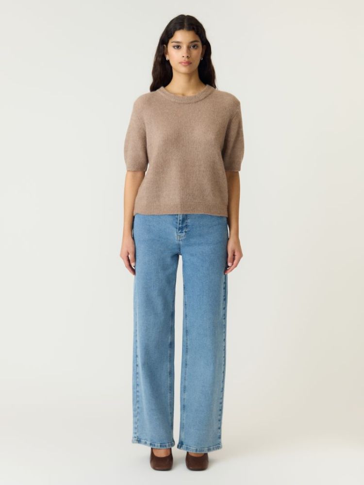 YASJOHI SS WOOL BLEND PULLOVER 295778 Taupe Gr