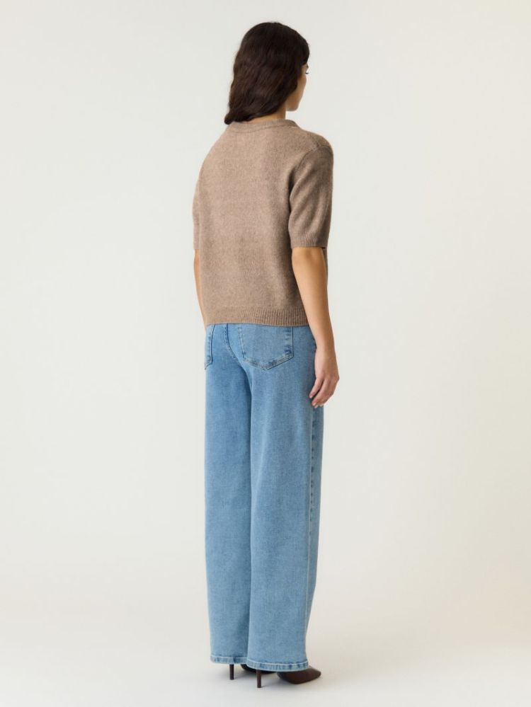 YASJOHI SS WOOL BLEND PULLOVER 295778 Taupe Gr
