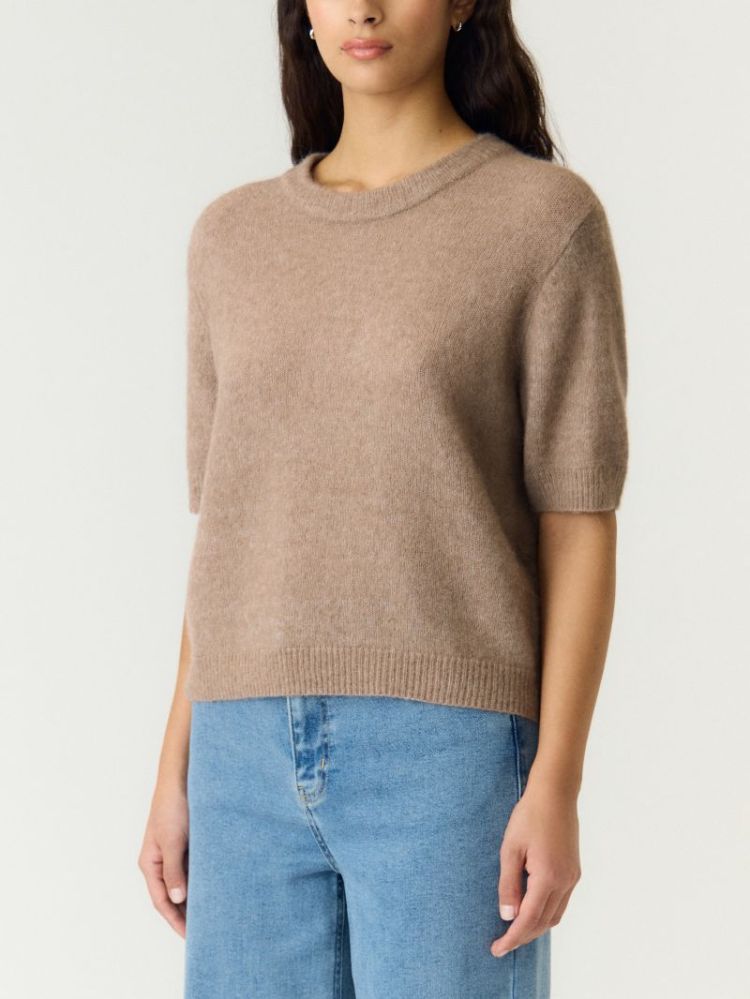 YASJOHI SS WOOL BLEND PULLOVER 295778 Taupe Gr