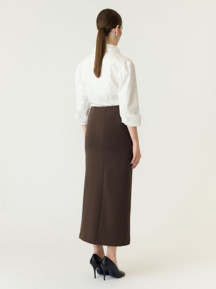 YASPINA HW LONG SKIRT NOOS 298838 Chocolat