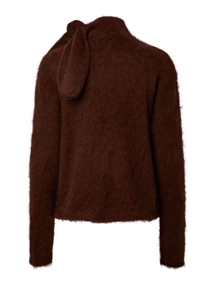 YASTILDE LS SCARF KNIT PULLOVE 229437 Coffee B