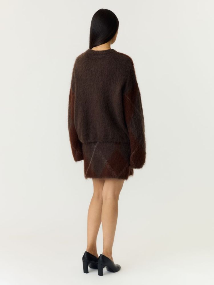 YASARGY LS MOHAIR BLEND KNIT P 229437001 Coffe