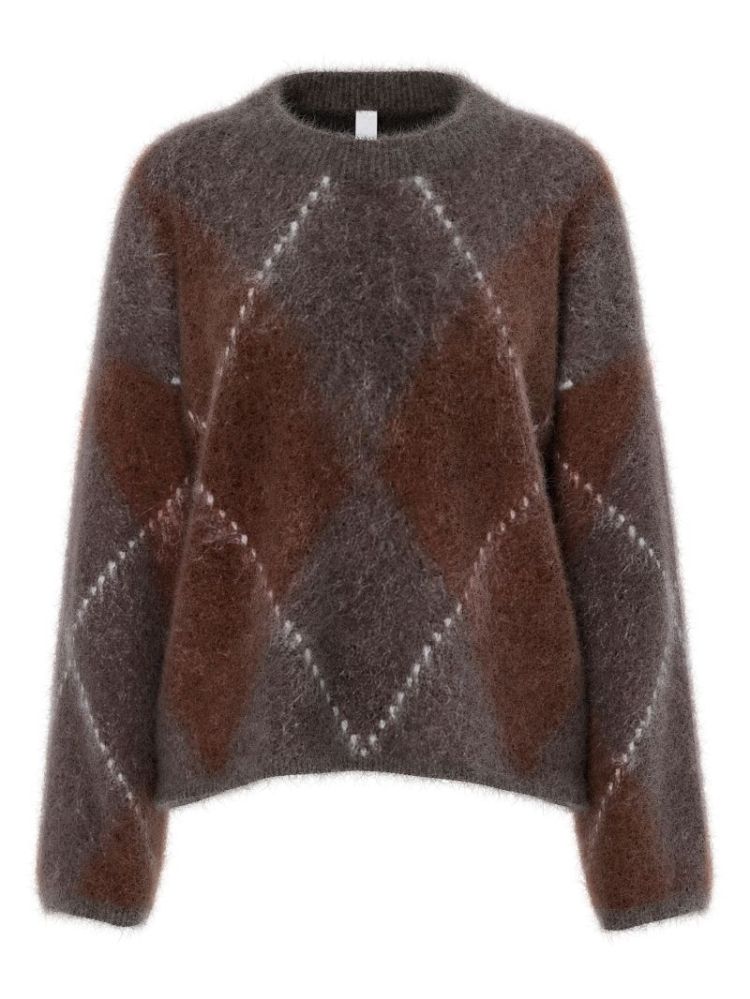 YASARGY LS MOHAIR BLEND KNIT P 229437001 Coffe
