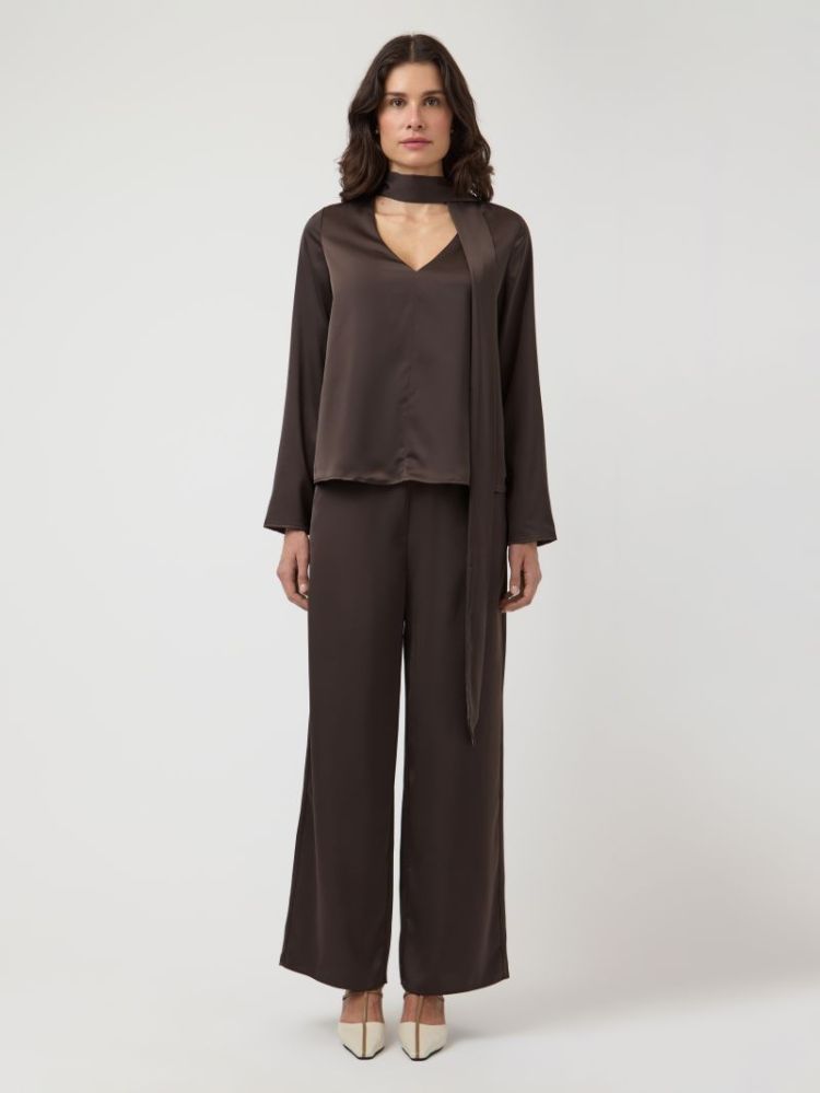 YASPELLA HW WIDE PANTS S. NOOS 298838 Chocolat
