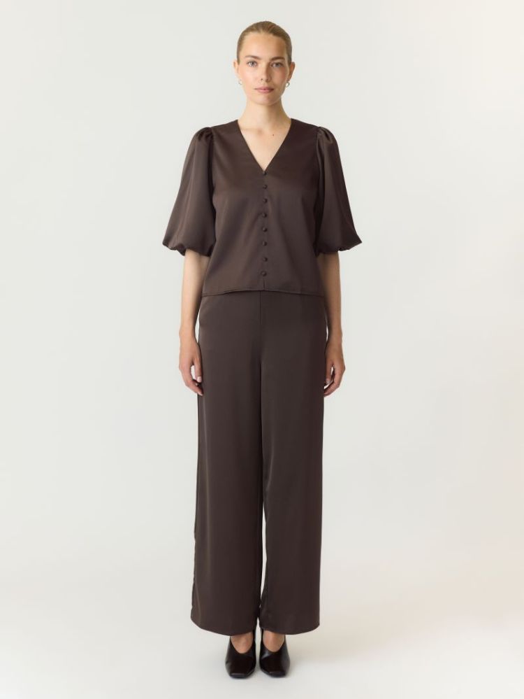 YASPELLA HW WIDE PANTS S. NOOS 298838 Chocolat