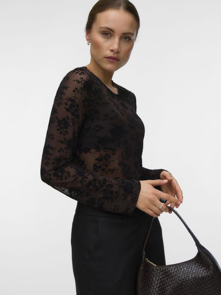 VMFLORA LS O-NECK TOP JRS 297957001 Choco