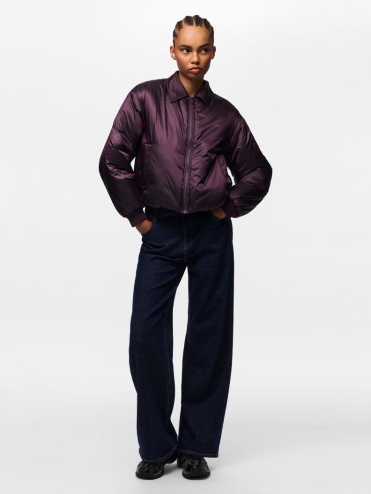 PCELARA PADDED RIBSTOP BOMBER  193169 Plum Per
