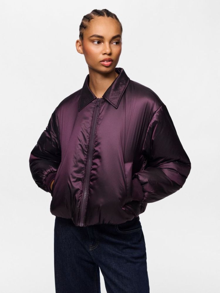 PCELARA PADDED RIBSTOP BOMBER  193169 Plum Per
