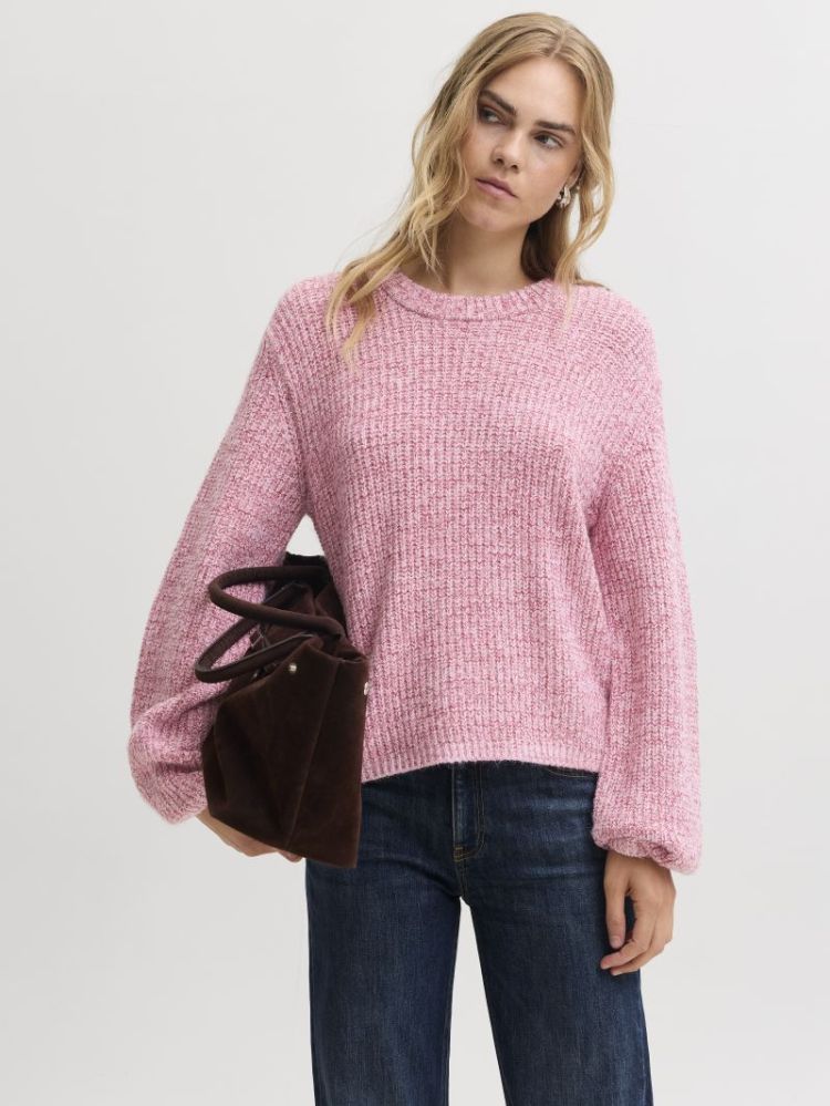 JXGLORIA GLOBAL CREW NECK KNIT 176935 Pink Nec