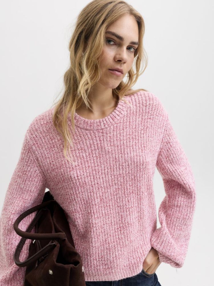 JXGLORIA GLOBAL CREW NECK KNIT 176935 Pink Nec