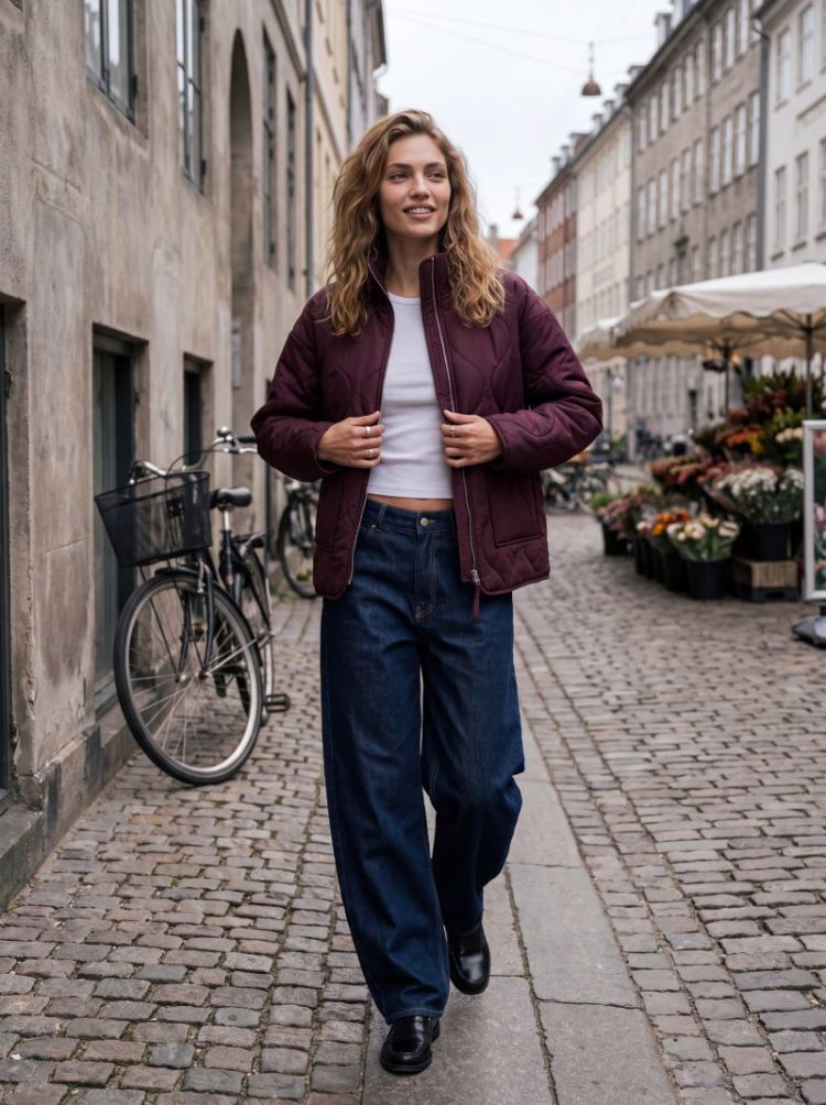 JXSERENA MID QUILTED JACKET OT 176841 Winetast