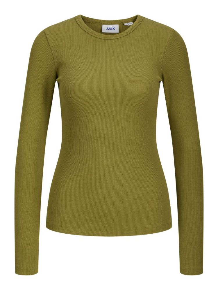 JXFREYA STR LS RIB TEE JRS NOO 176027 Green Mo