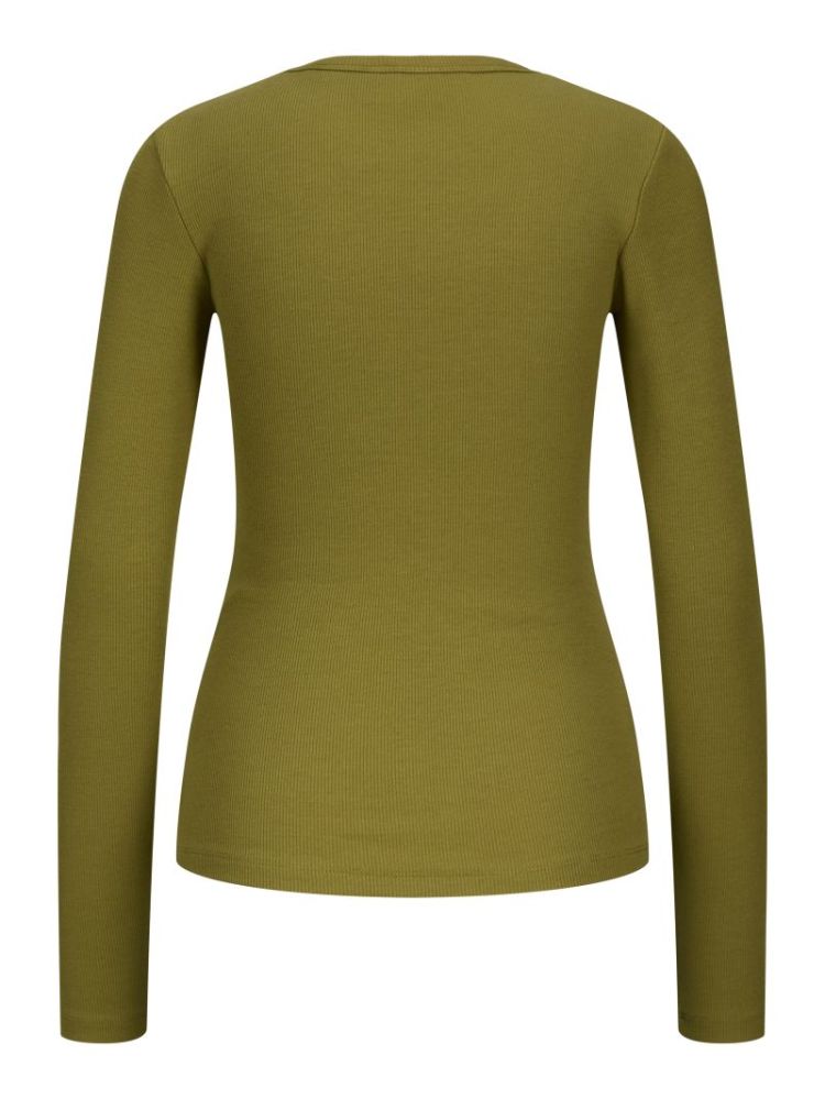 JXFREYA STR LS RIB TEE JRS NOO 176027 Green Mo