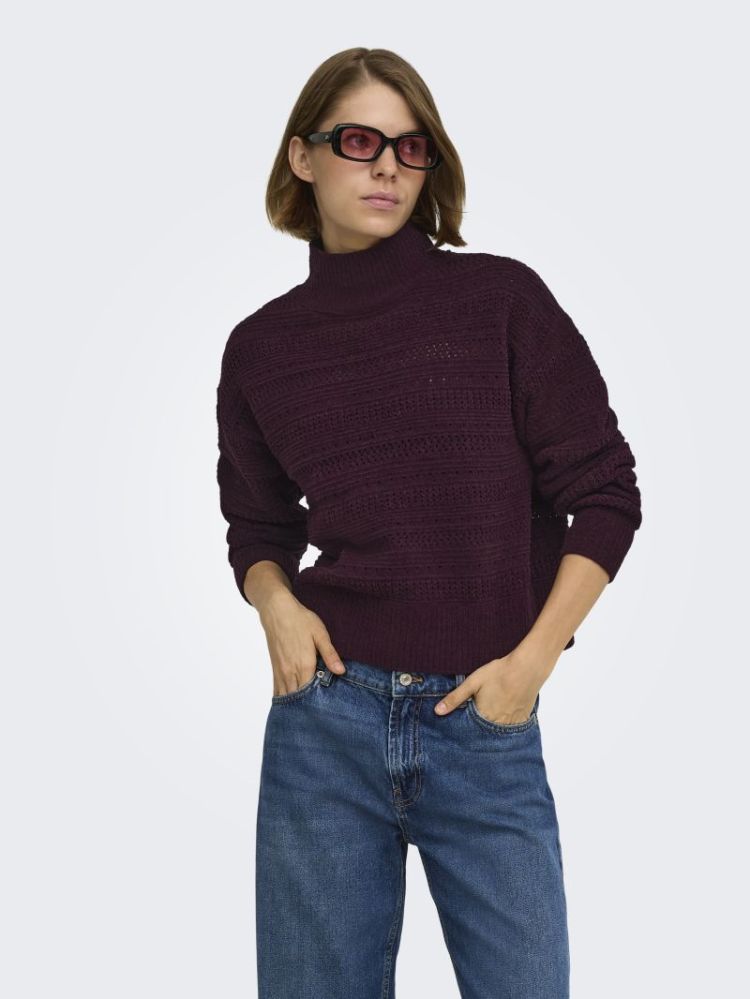 ONLGLOBE LS PATTERN HIGHNECK B 184723 Fudge