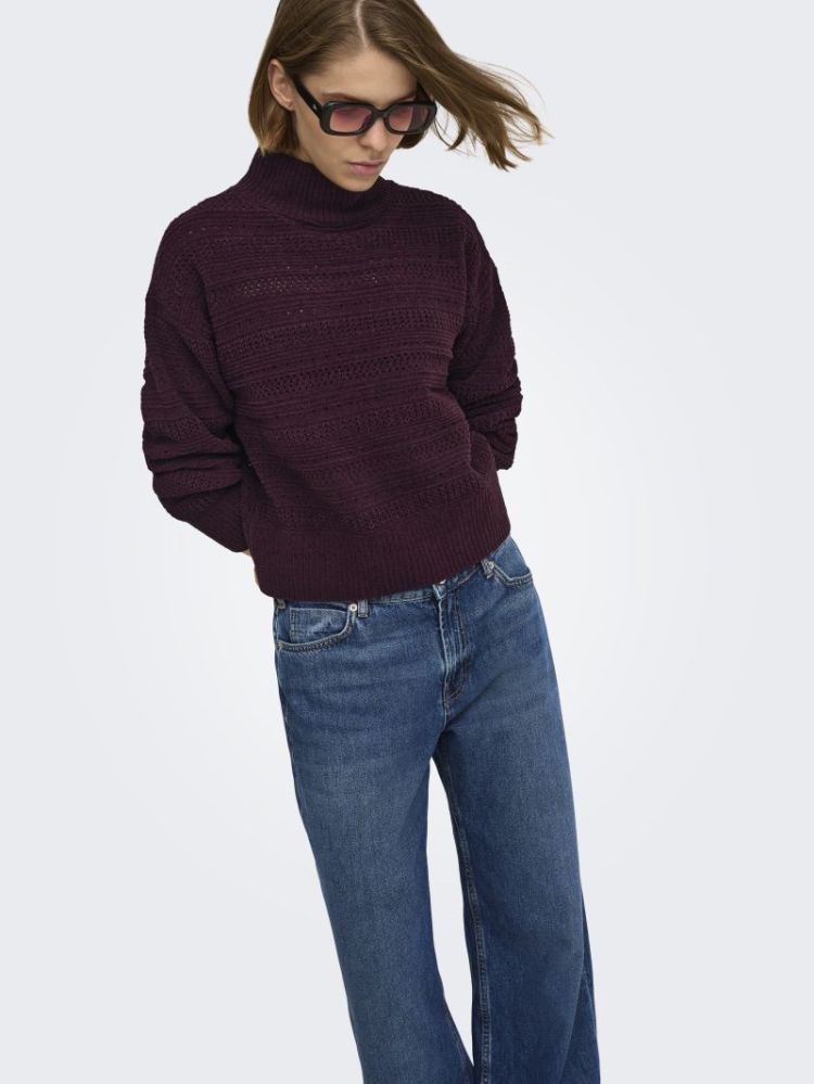 ONLGLOBE LS PATTERN HIGHNECK B 184723 Fudge