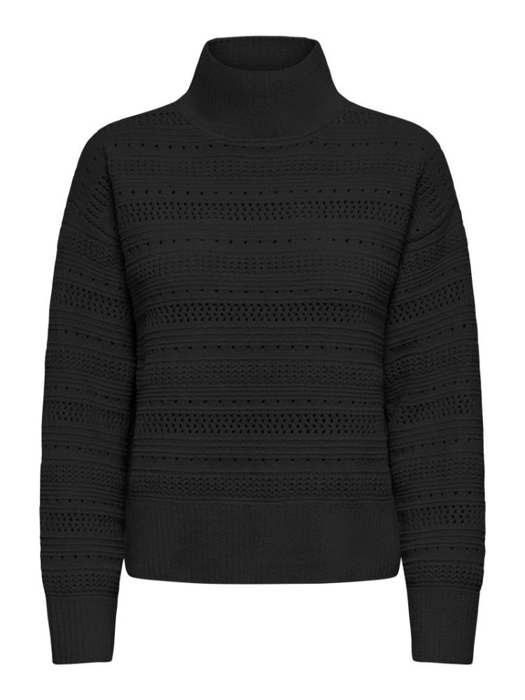 ONLGLOBE LS PATTERN HIGHNECK B 177911 Black