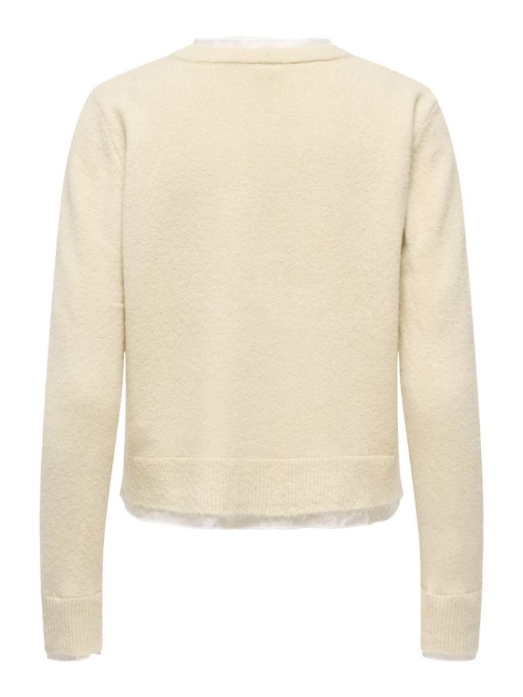 ONLRINE LS O-NECK MIX CARDIGAN 180069001 Beige
