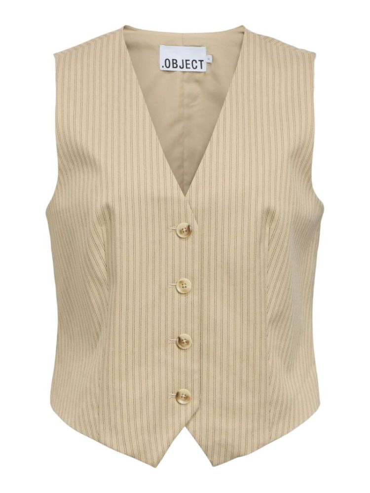 OBJLISA RE SHORT WAISTCOAT AOP 183561003 Humus